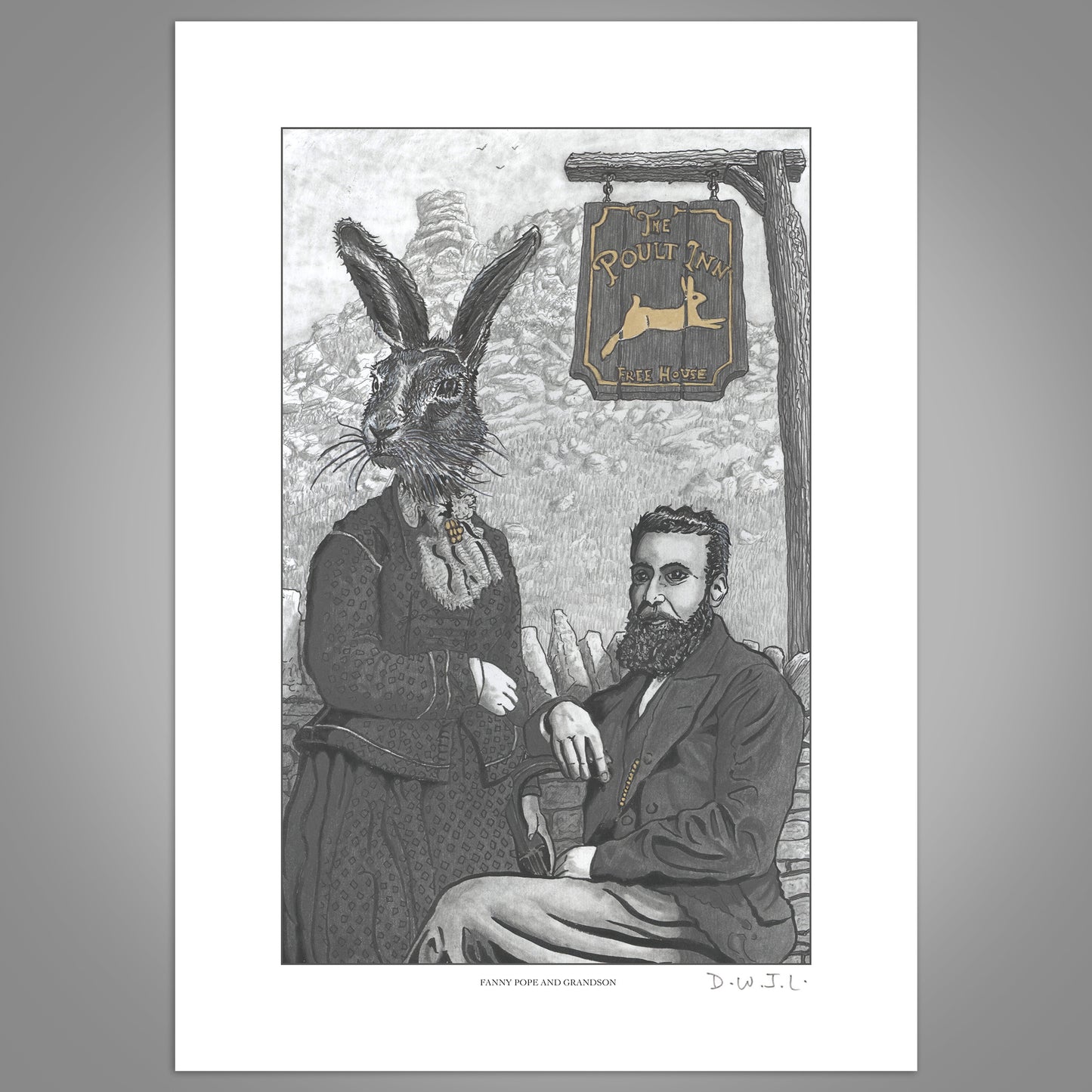 Fanny Pope And Grandson - Hand Signed Art Print
