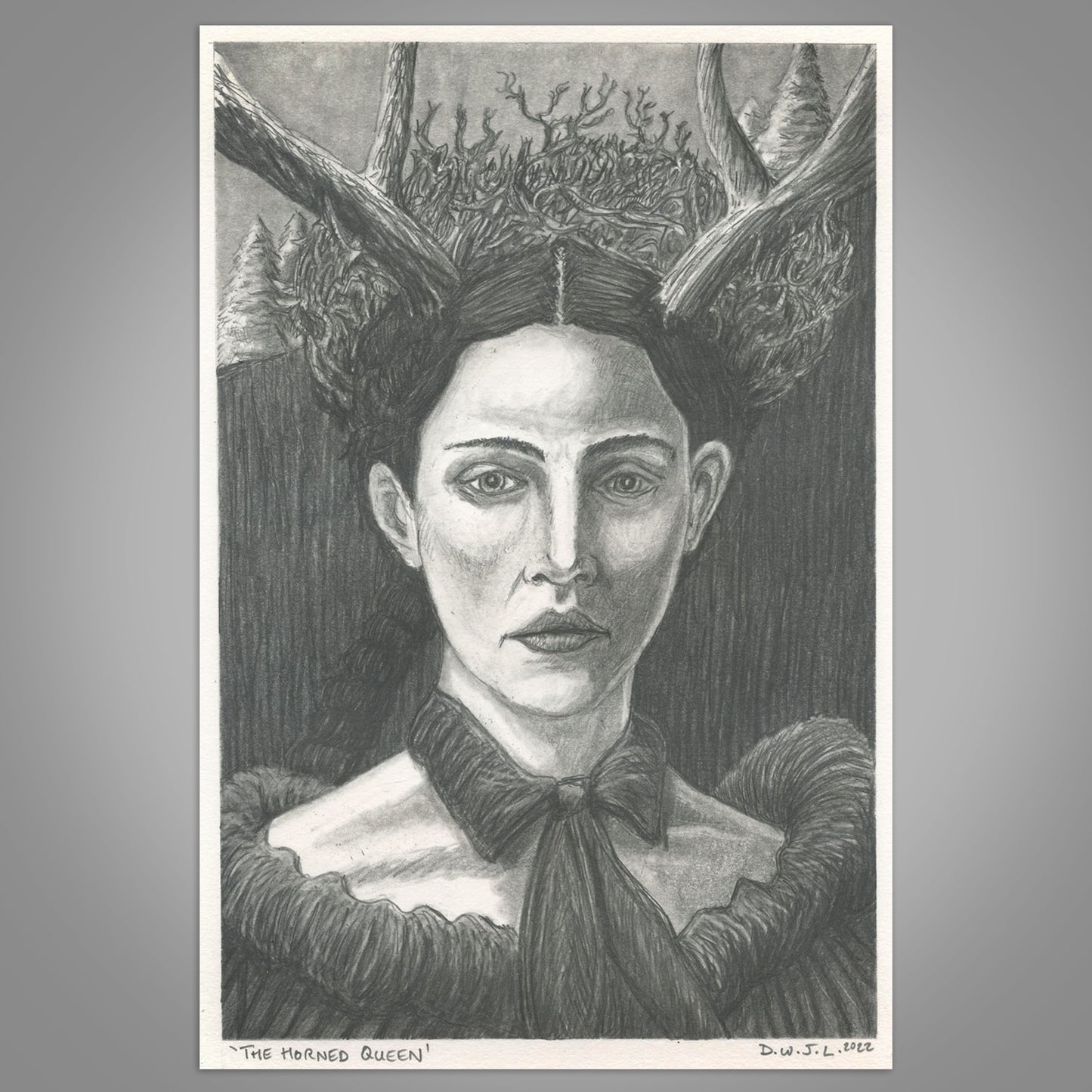 The Horned Queen - Original Pencil Artwork
