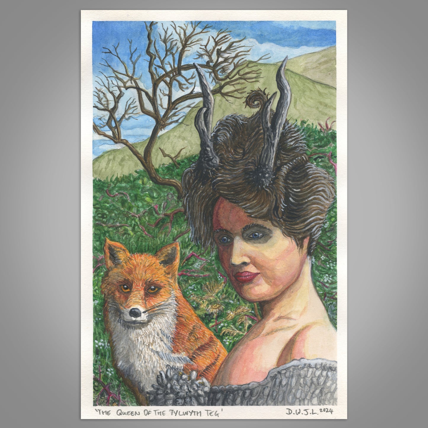 The Queen Of The Tylwyth Teg - Original Watercolour Framed Art