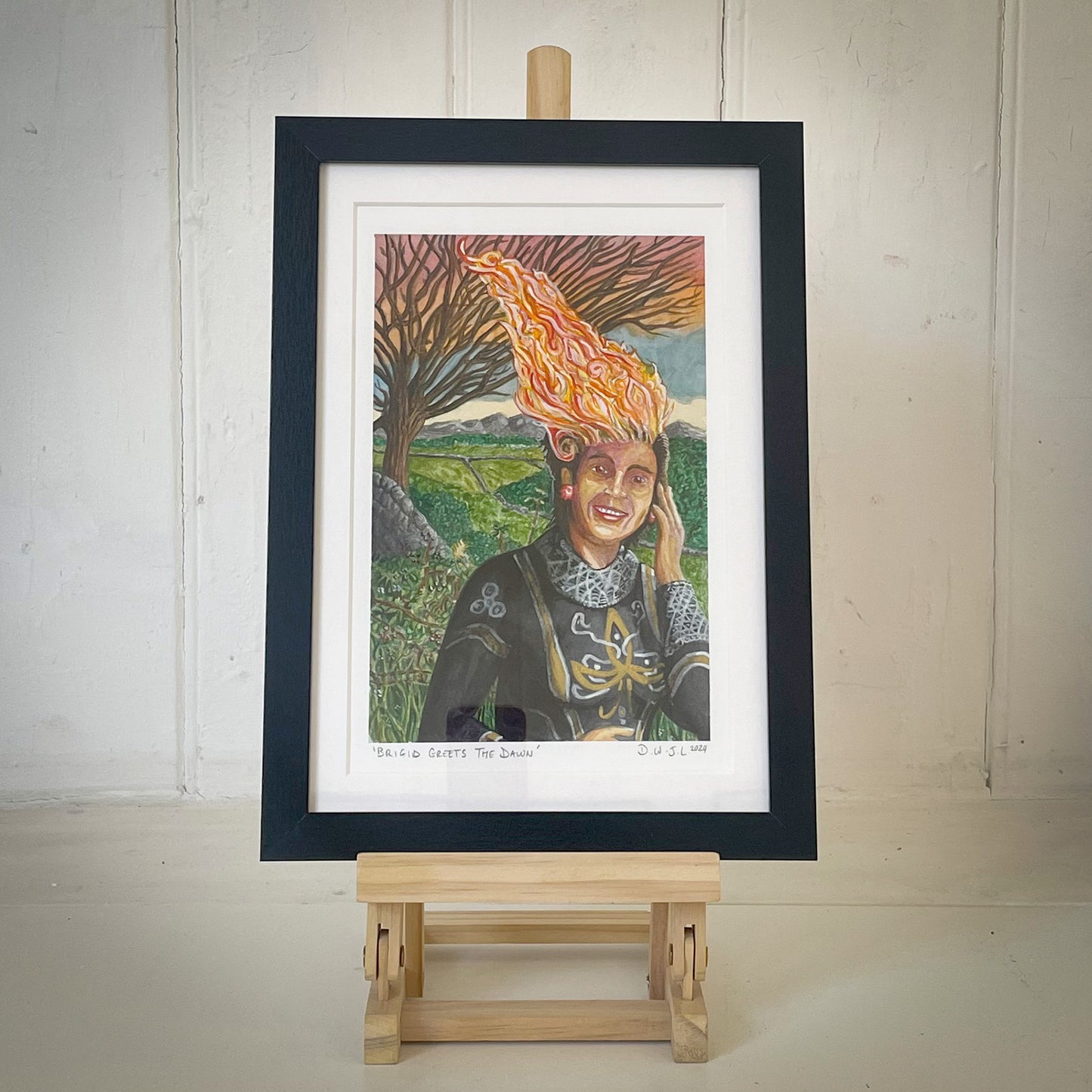 Brigid Greets The Dawn - Original Watercolour Framed Art