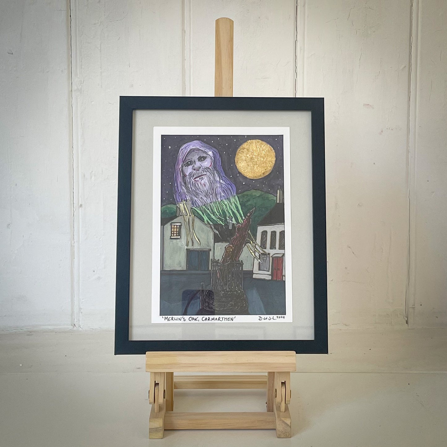 Merlin's Oak, Carmarthen - Original Mixed Media Framed Art