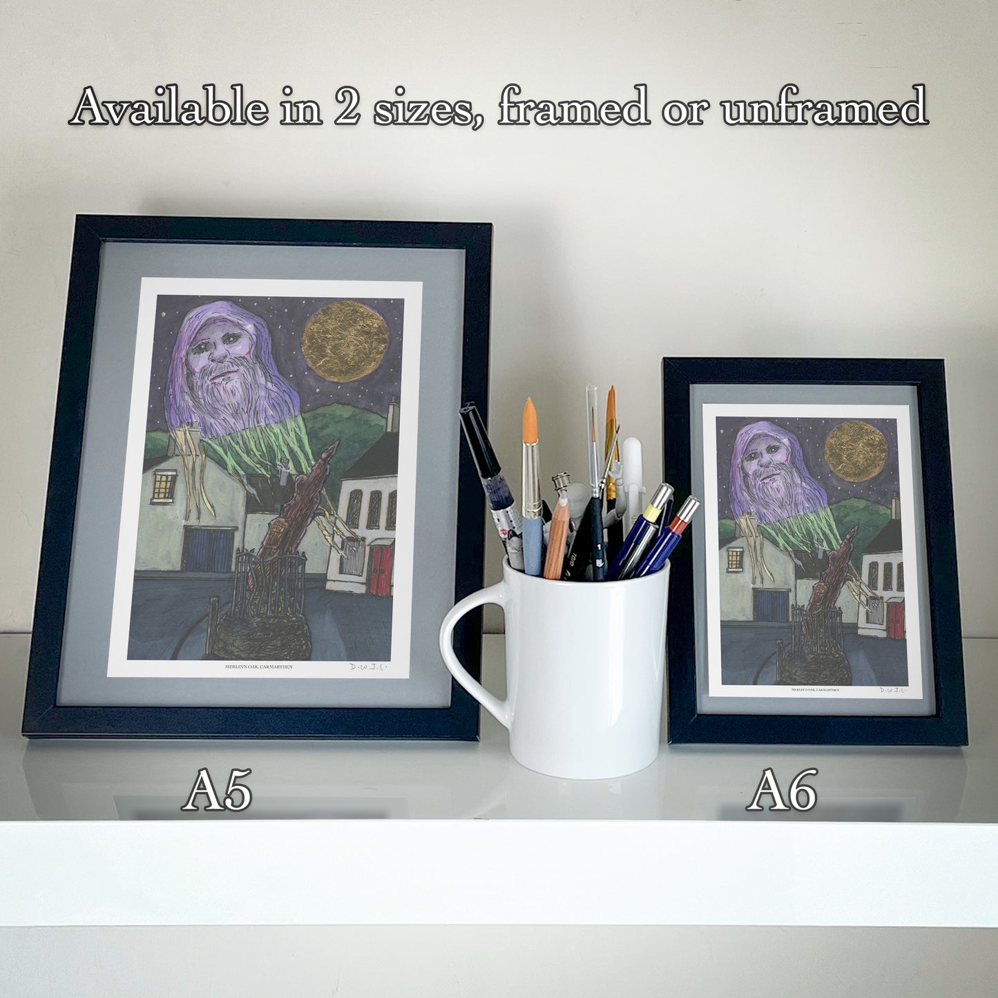 Merlin's Oak, Carmarthen - Hand Signed Art Print