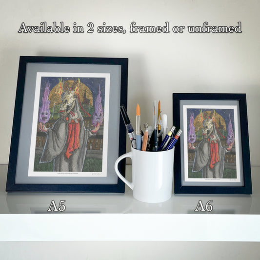 Mari Lwyd And Corpse Candles - Hand Signed Art Print