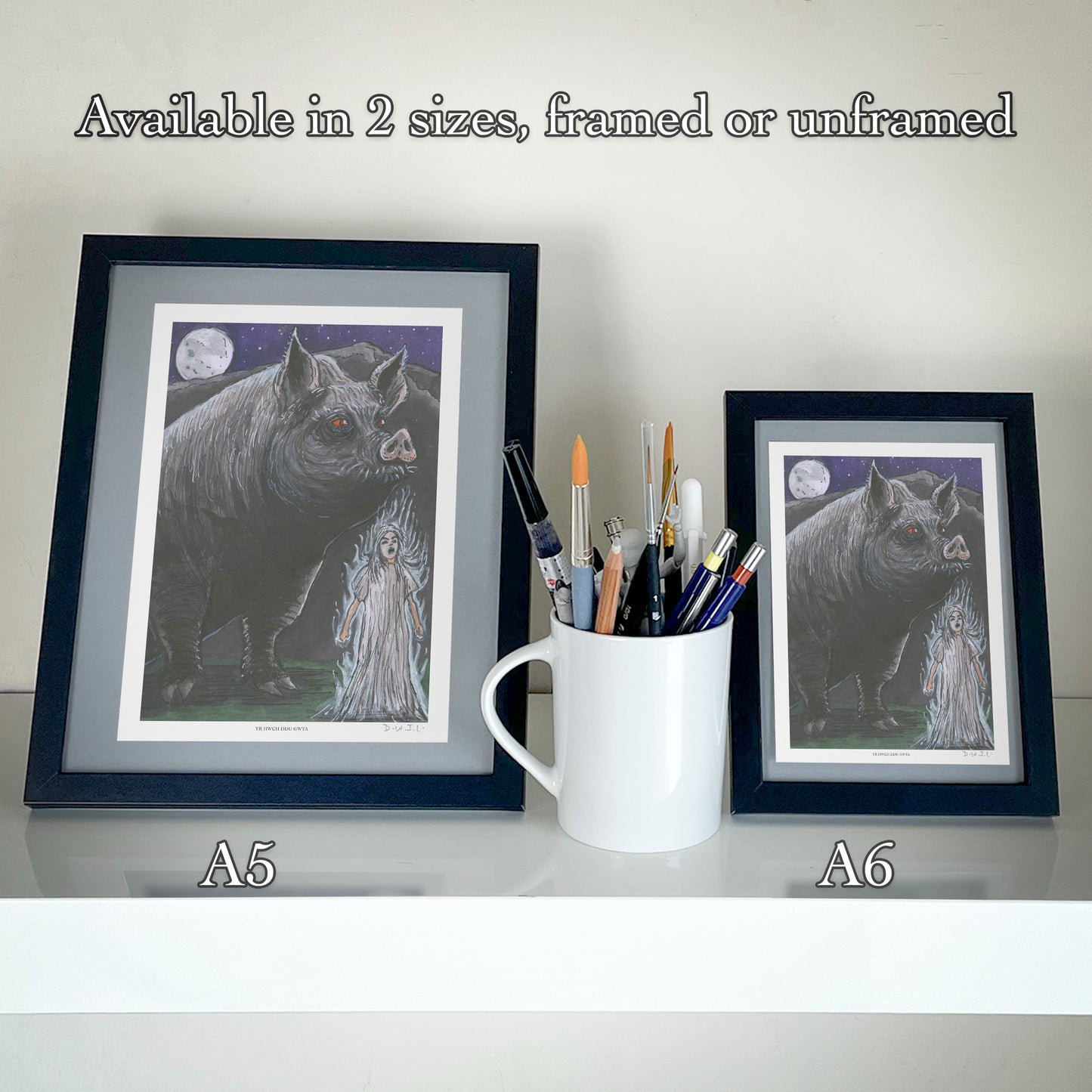 Yr Hwch Ddu Gwta - Hand Signed Art Print