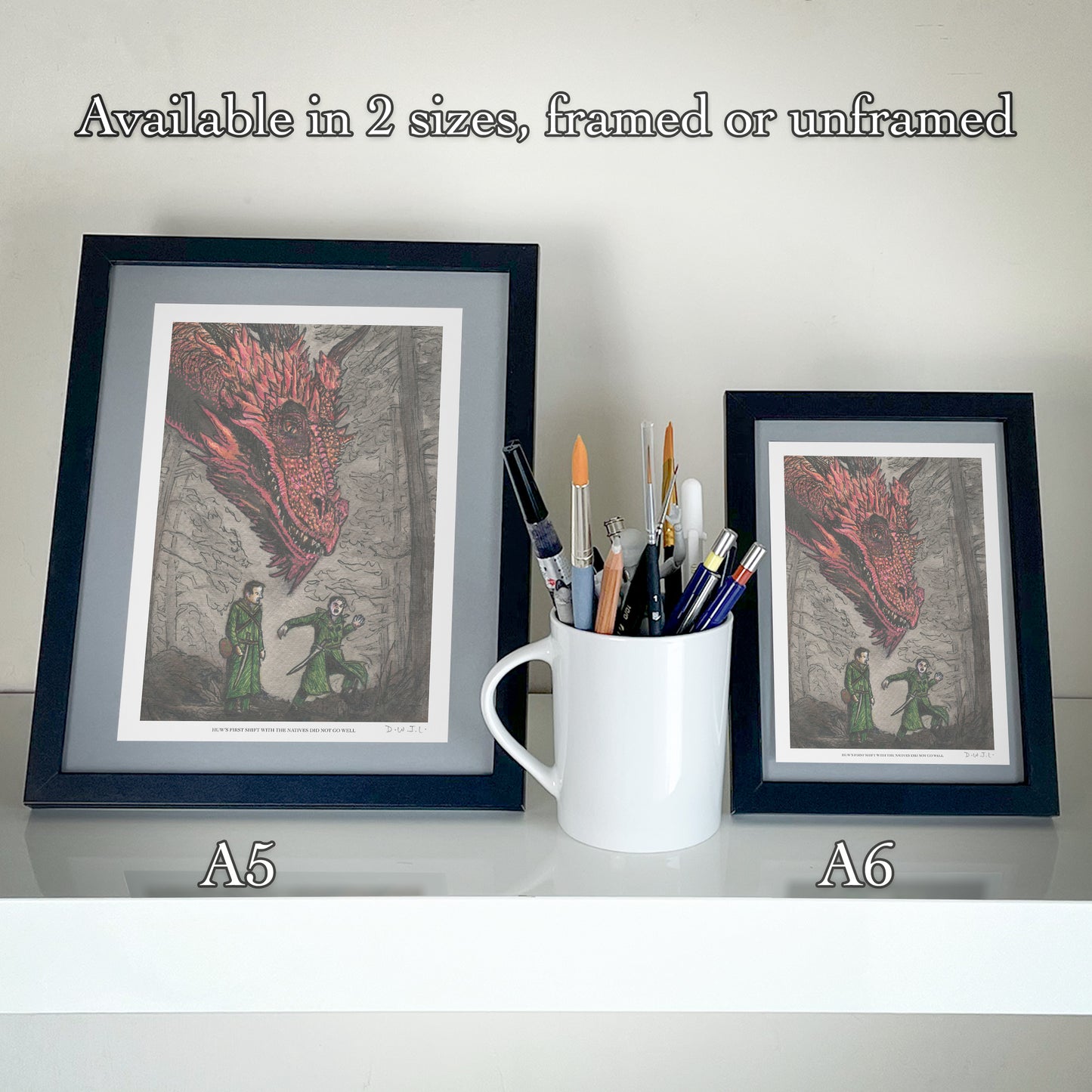 Huw's First Shift With The Natives Did Not Go Well - Hand Signed Art Print