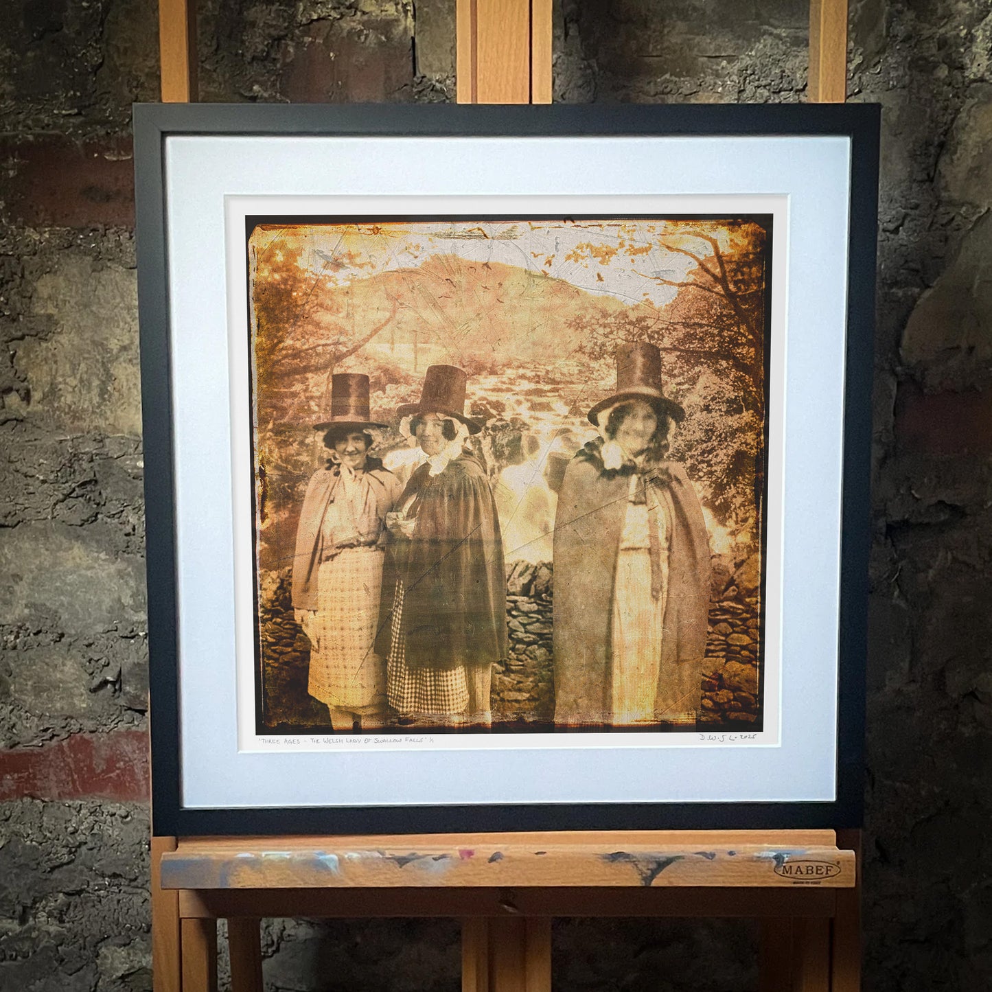 Three Ages - The Welsh Lady Of Swallow Falls - Original 1/1 Framed Digital Artwork