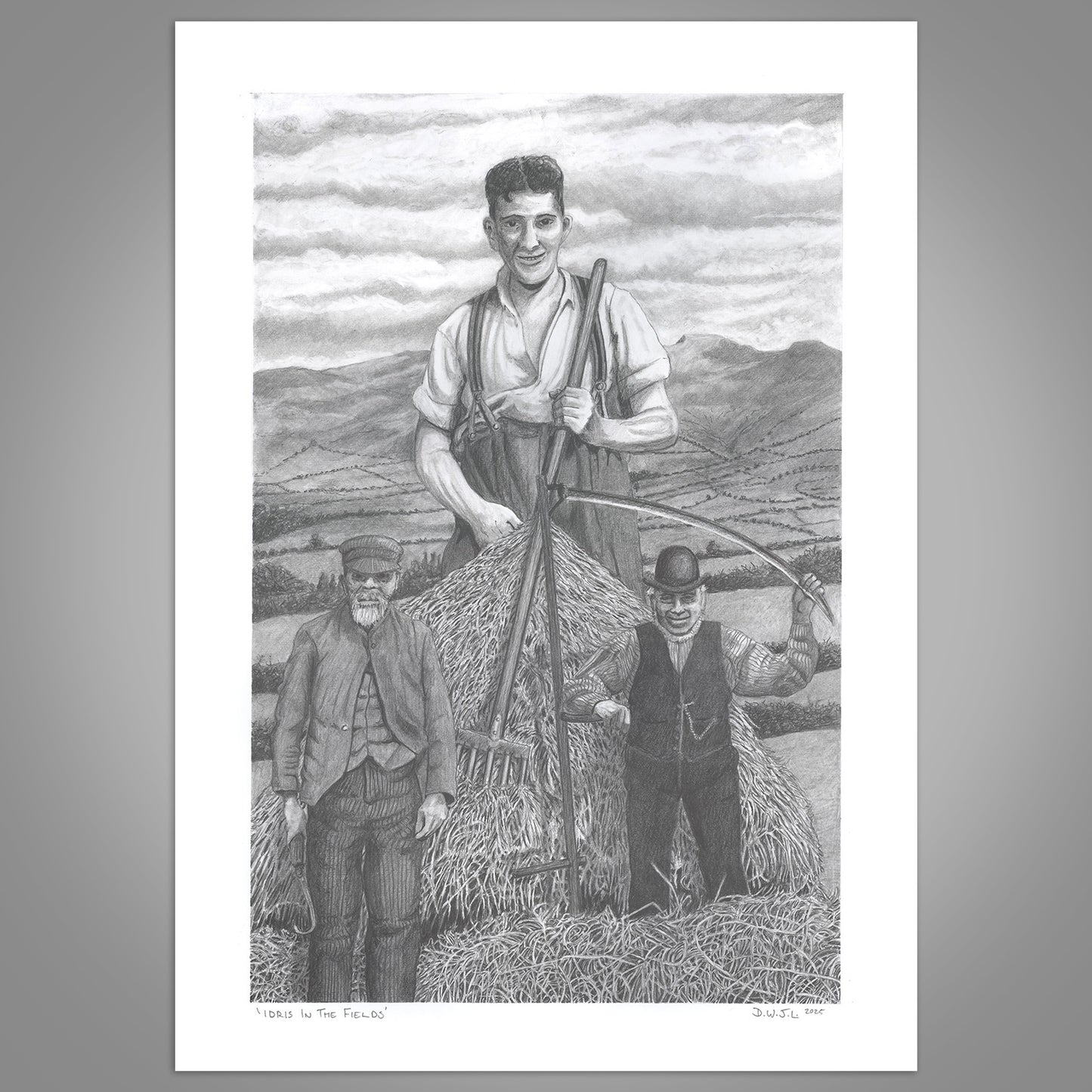 Idris In The Fields - Original Pencil Art Work
