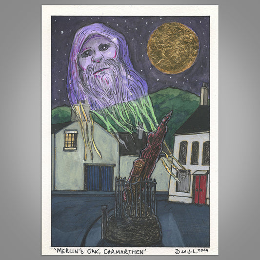 Merlin's Oak, Carmarthen - Original Mixed Media Framed Art