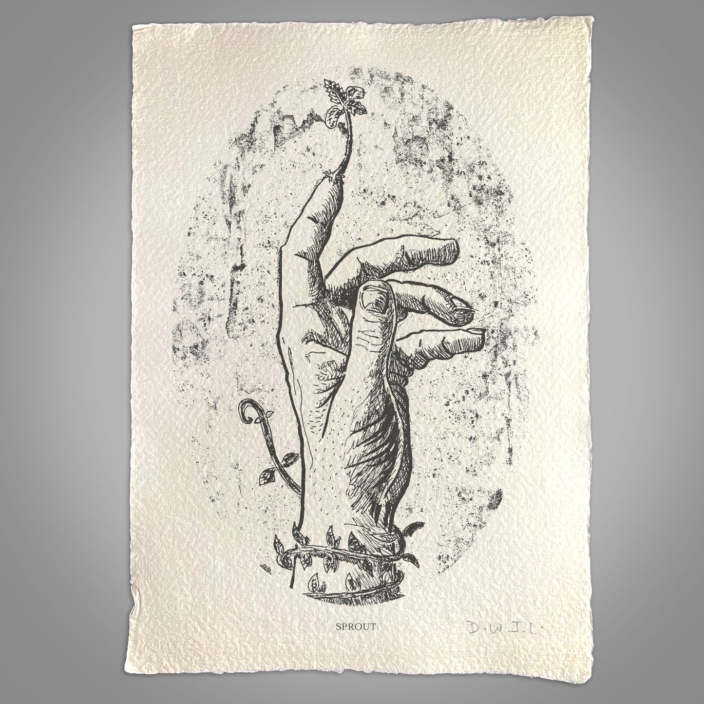 Sprout - Handmade Khadi Paper Signed Print