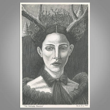 The Horned Queen - Original Pencil Artwork