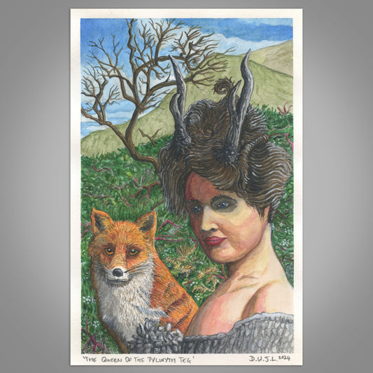 The Queen Of The Tylwyth Teg - Original Watercolour Framed Art